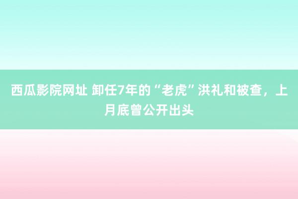 西瓜影院网址 卸任7年的“老虎”洪礼和被查，上月底曾公开出头