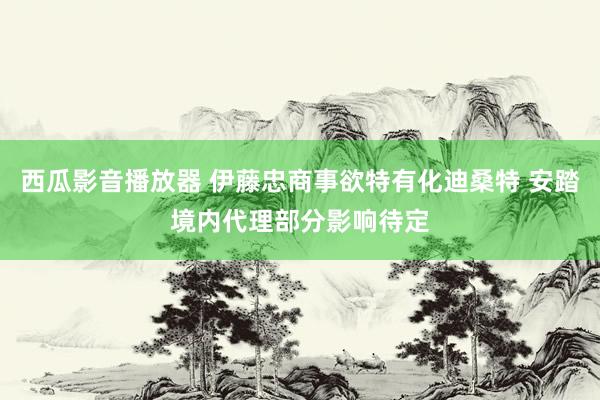 西瓜影音播放器 伊藤忠商事欲特有化迪桑特 安踏境内代理部分影响待定