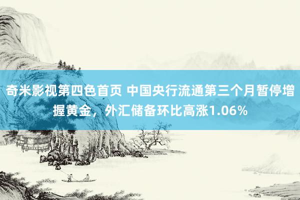 奇米影视第四色首页 中国央行流通第三个月暂停增握黄金，外汇储备环比高涨1.06%